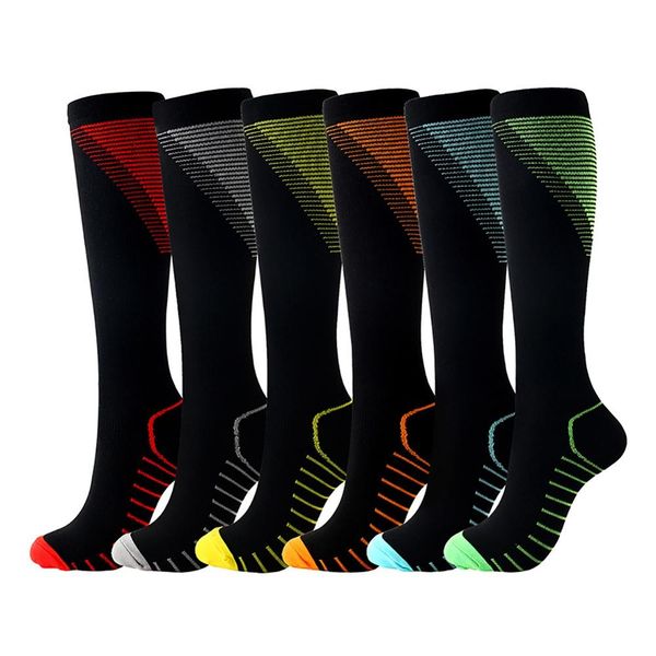 

compression socks knee high/long printed polyester nylon hosiery outdoor sports footwear accessories, Black