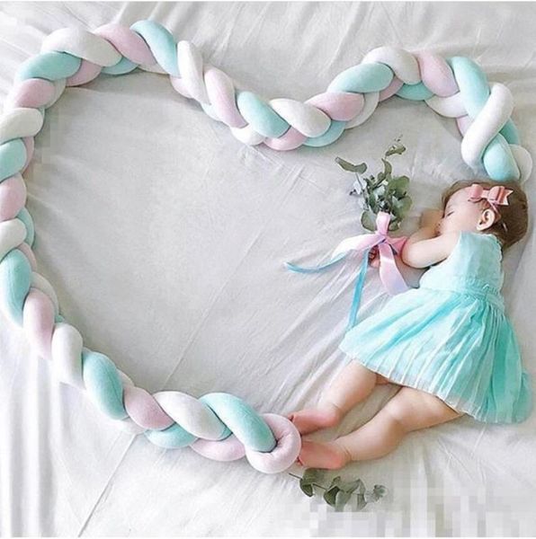 

2m baby bed bumper knot newborn soft bumper long knotted braid pillow newborn crib baby bed in the crib infant room decor