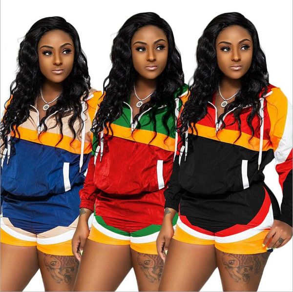 

Women track uit women 039 clothe patchwork hooded top hort pant long leeved weat uit girl gym ca ual outfit jogger port wear