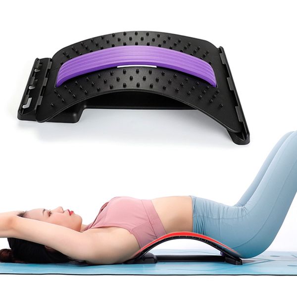 

accessories back massager stretcher fitness lumbar support pain relief waist spine 2021