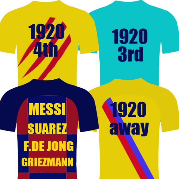 

19 20 messi soccer jerseys de jong griezmann maillot de foot 2019 2020 football shirt camisetas de futbol, Black;yellow