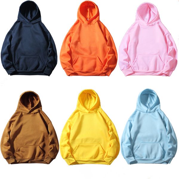 

2020 new casual yellow green pink black orange hoodie hip hop street wear sweatshirts skateboard men solid color pullover hoodie