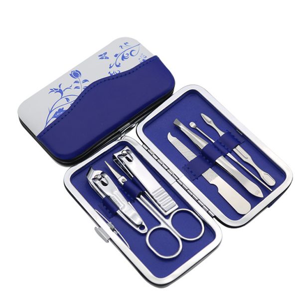

7pcs chinese style manicure nail clippers pedicure set nail kit portable travel hygiene kit stainless steel cutter tool set