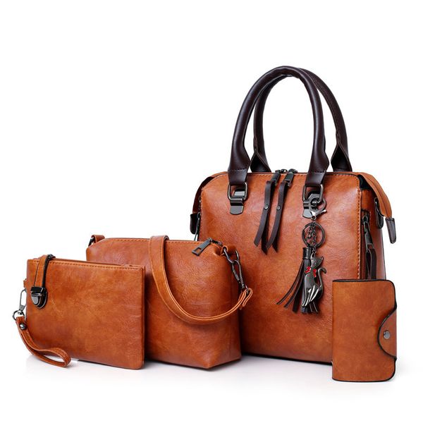 

new 4pcs/set women composite bags ladies handbags female pu leather shoulder messenger bags tote bag bolsa