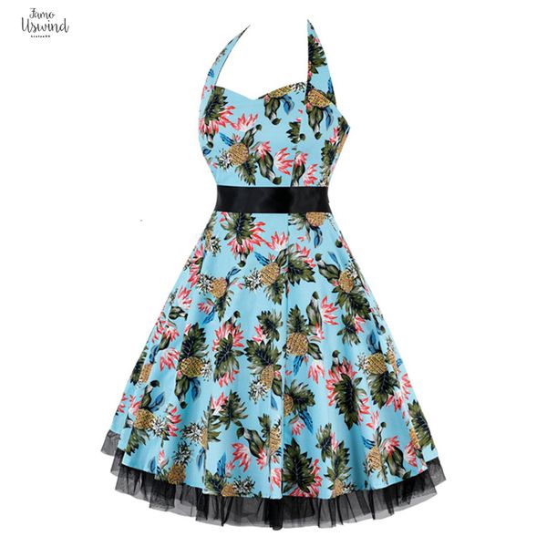 

dress 4xl vestido de festa knee length floral print swing skull women lace patchwork polka dot vintage rockabilly summer clothes, Black;gray