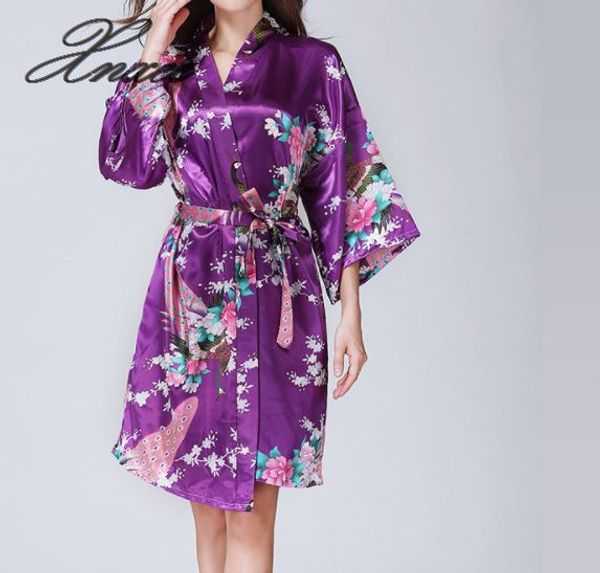 2020 Women Faux Silk Robe Satin Bride Robe Large Size Sexy Floral