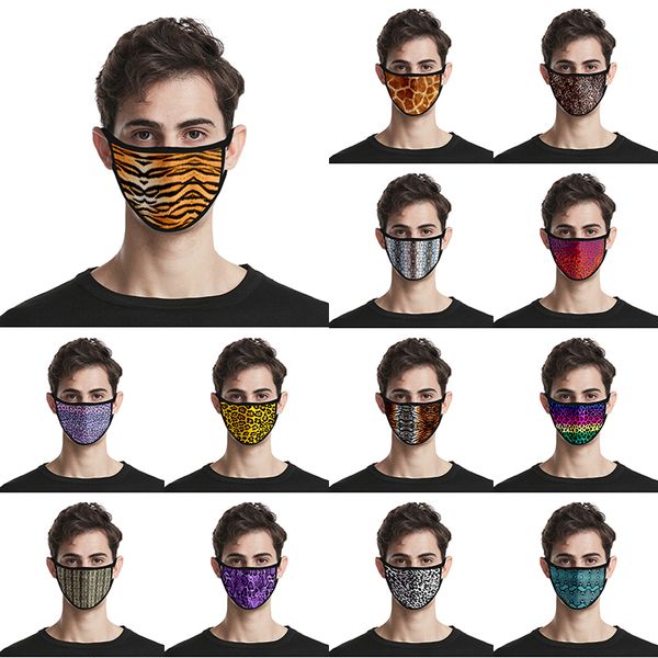 

24 styles 3d animal texture pattern masks dustproof fashion printing ice silk fabric washable mask xd23529
