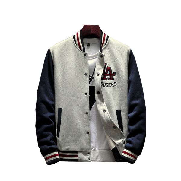 

new patchwork appliques uniform coat male bomber casual baseball jacket men new hipping 2019, Black;brown