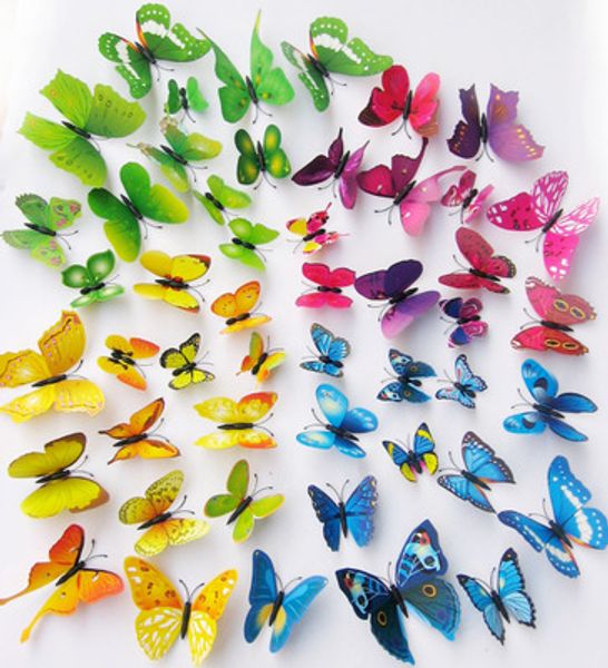

12pcs decals home decor 3d butterfly wall stickers for fridge kitchen room living room home decoration dhl an2683