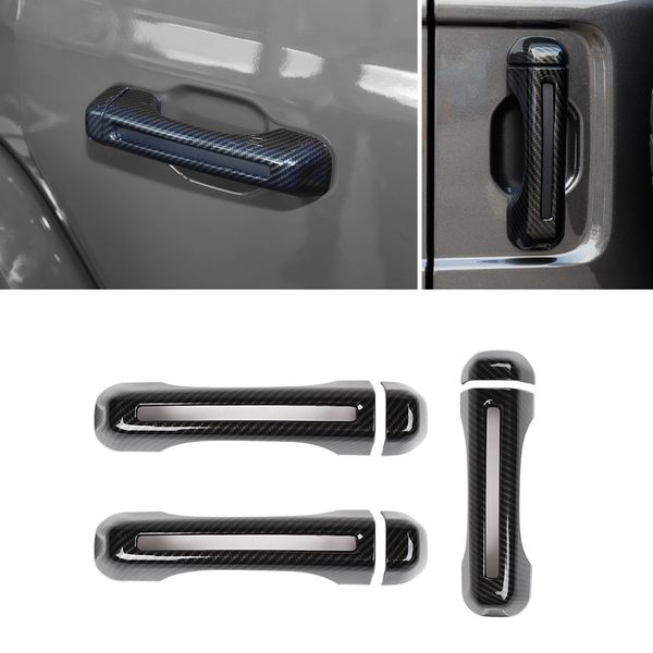 2 porte Maniglia per porta in fibra di carbonio Porta per auto Coda per porta esterna Shell per Jeep Wrangler JL 2018+ Accessori esterni per auto di alta qualità