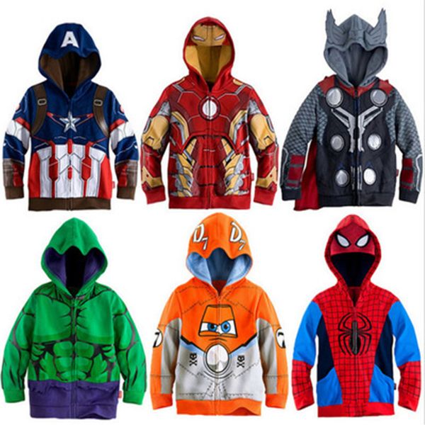 

super heros children hoodies boys sweatshirts clothes cartoon moletom infantil spider man boys t shirts kids hoodie kid, Black