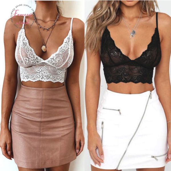 

women floral lace bralette lined bra no padded crop v neck black white bras, Red;black