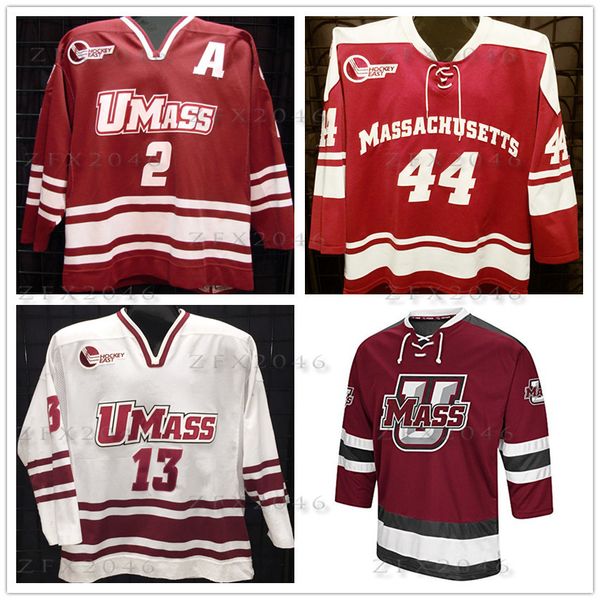 

пользовательские старинные ncaa в университете массачусетса минитмены 44 джоэль хэнли 2 мартин nolet 13 конор sheary белый красный хоккей ко, Black