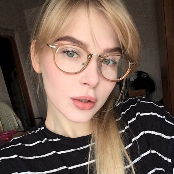 

tr frame fashion glasses women eyeglasses frame vintage brand deaigner round clear lens glasses