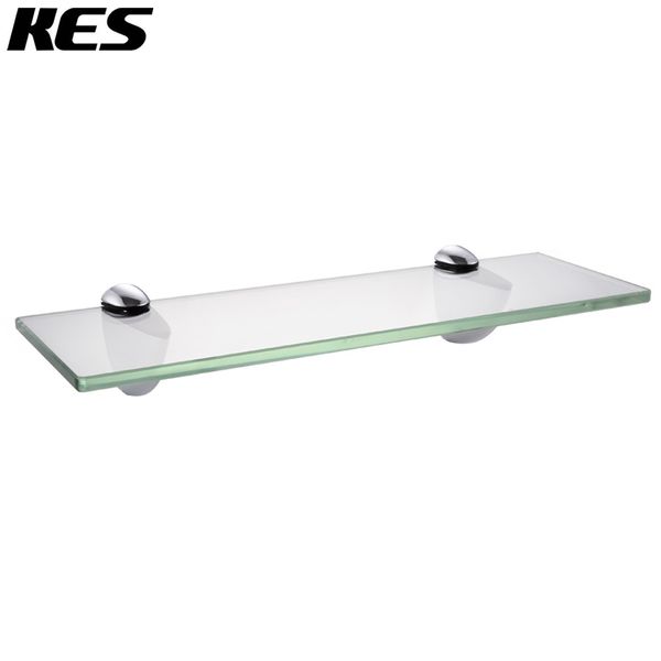 

kes 14-inch bathroom tempered glass shelf 8mm-thick wall mount rectangular, polished chrome/brushed nickel bracket, bgs3200s35