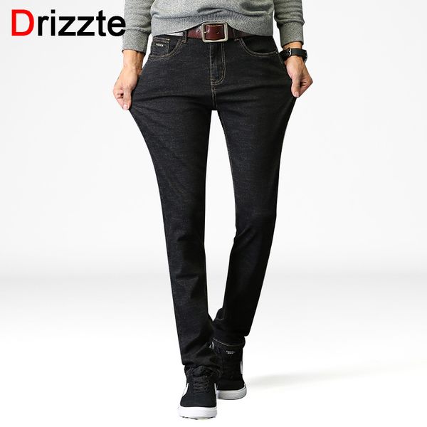 

drizzte mens jeans high stretch black denim slim fit jeans dress business work trousers pants for mens