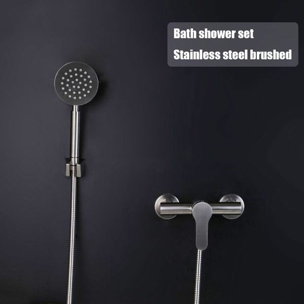 

bathroom shower set stainless steel mixer bath shower faucet with handheld shower head bathtub faucet valve