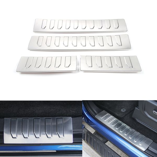 Car Scuff Plate Door Sill Protector Entry Guard Pedals For F150 2015 2018 Decoration Protect Stickers Stainless Steel Cheap Car Mats And Seat Covers