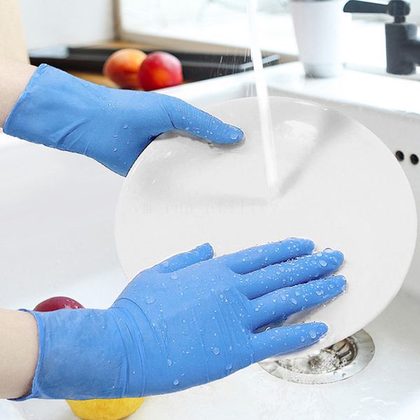 

disposable pvc gloves (non latex) blue black pack of 100 pieces gloves anti-skid anti-acid protective gloves