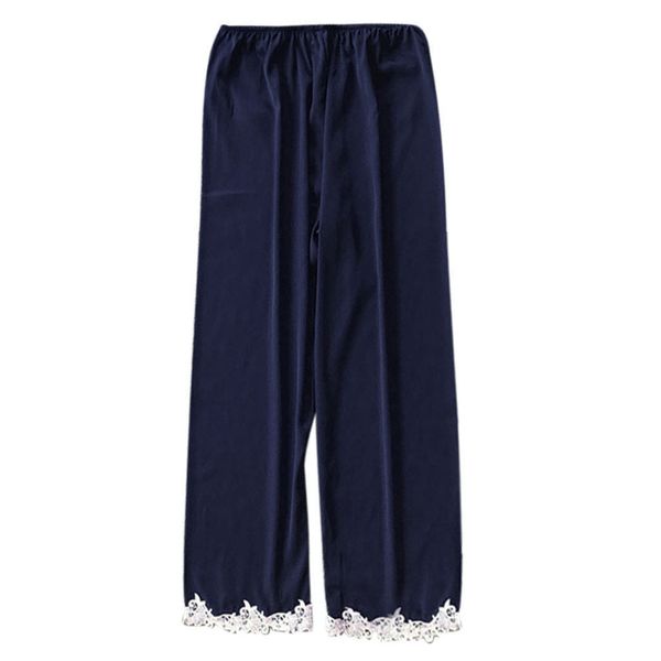 

women sleep pants sleepwear lace silk satin woman nightwear pajamas d90624, Black;red