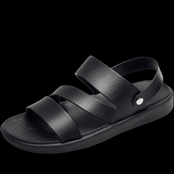 

uyoyu new fashion summer leisure beach men shoes leather sandals the big yards men's sandals size 38-48, Black