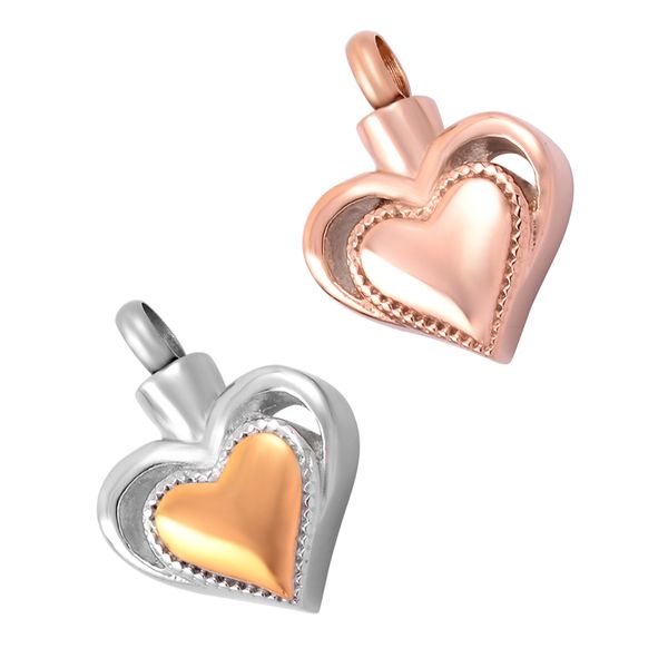 

special heart pendant necklace heart cremation jewelry pet urn keepsake mini memorial locket funnel for women friends, Silver