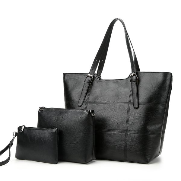 

new sheepskin pattern mother bag three-piece women's bag fashion women's shoulder