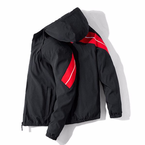 

men's hooded jackets patchwork vintage block pullover bomber jacket tracksuit coat big size men hip hop streetwear windbreaker, Black;brown