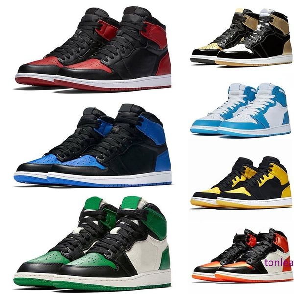 

new 1s pine green bred banned satin shattered backboard men womens basketball shoes chicago unc gold mens trainers sneakers szie 12