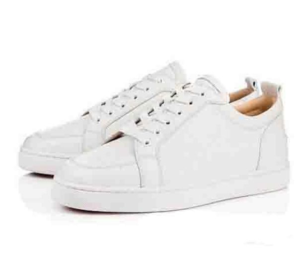 

gift brand red bottom men sneakers low 2019 shoes rantulow junior flat men geunine leather white black
