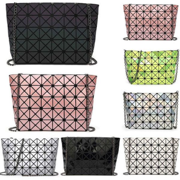 

2018 fashion women selling geometric rhombus lattice laser pouch bags ladies handbag purse shoulder bags travel organizer case