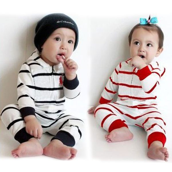 

0-24m baby boys rompers designer kids plaid hooded jumpsuits infant girls 100% cotton long sleeves romper girls clothing spring autumn b166, Blue