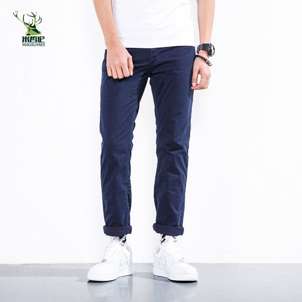 

2018 new fashion brand men's pants slim solid color elasticity men casual pants man trousers designer khaki mens joggers, Black