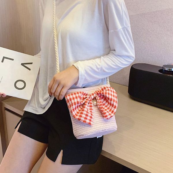 

women summer straw bag shoulder bags rattan handwoven beach crossbody bags /by