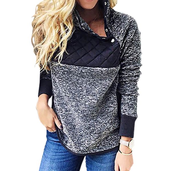 

harajuku women pullover hoody jacket long sleeve winter button up collar tracksuit autumn 2019 female plus size outerwear pl057g, Black