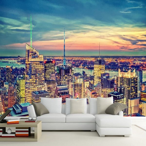 

drop shipping wallpaper for walls 3 d beautiful modern urban scenery backdrop wall murals l balcony decoration