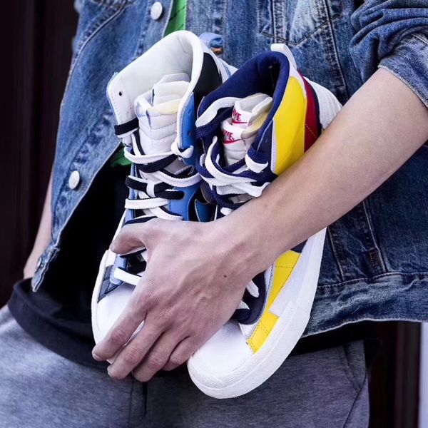 

sacai x nÃ­ke blazer mid with the dunk mens basketball high white black legend blue snow beach running casual men shoes 112506