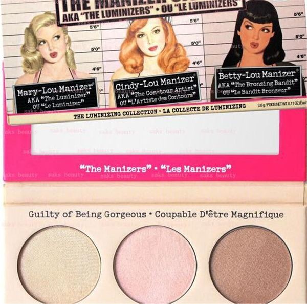 

бесплатная доставка dhl! новый горячий макияж manizer sisters highlighter 3 цветовой палитры bronzers highlighters