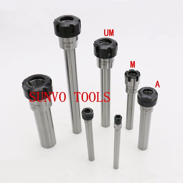 

c6-er8a-100l/c6-er11a-100l c6-er11m-100l c6 cnc straight shank chuck collect extension rod er8 er11 collet er8a or er8m nut