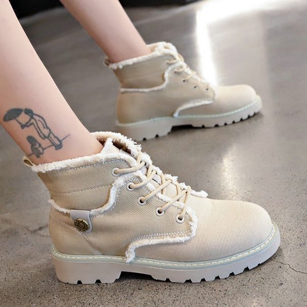 

2019 new women's casual ankle boots simple fur decoration shoes for woman flat heels college girls comfortable metal footwear, Black