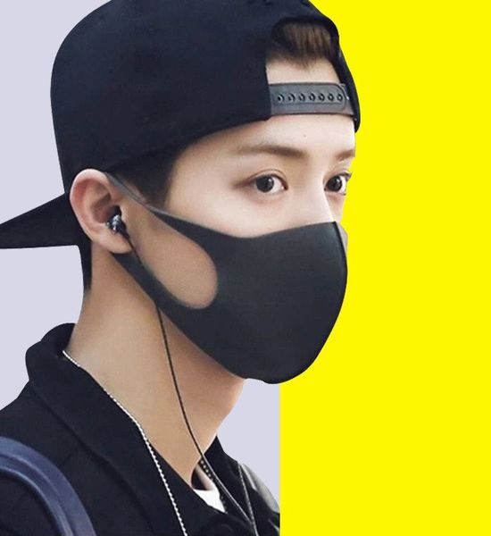 

anti-смога маска для лица мягкой губки дыхательные маски защитные face мужской теплый рот-муфельной anti-dust респиратор велоспорт маска k81, Black