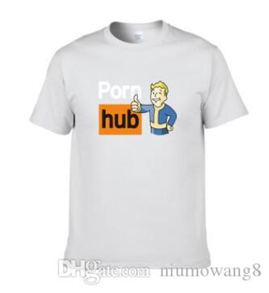 

men's t-shirt famous pornhud website letter personality loose logo printing sweatshirt trend fashion round neck men's clothing hig, White;black