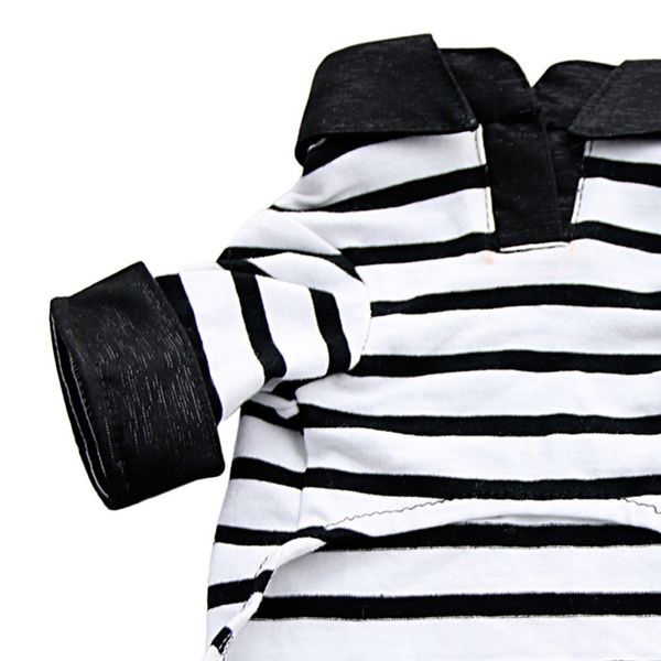 

#22018 new dog striped shirt summer pet clothes comfortable cotton dog clothes black and white stripes small pet t shirt cm