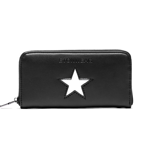 

leather wallet long wallet large capacity multi-card mobile phone bag, Red;black