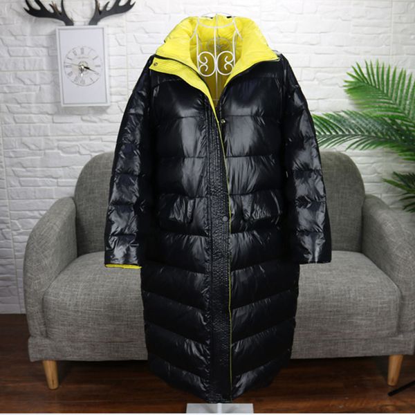 

parkas mujer 2019 fashion long coat women winter down jacket women parka warm duck down coat female loose outerwear windproof, Black