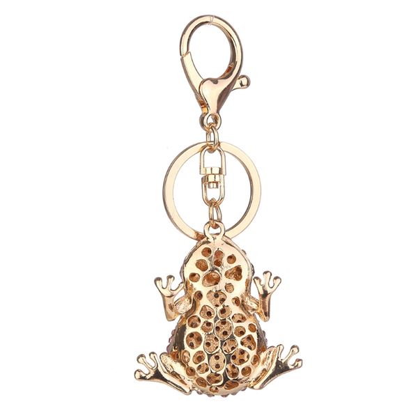

fashion cute key rings crown frog keychain gift bag pendant decorate rhinestone keychain, Silver