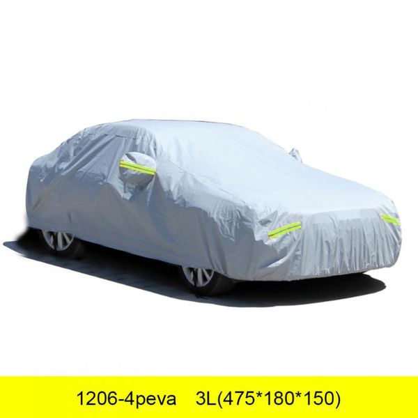 

3l universal peva+cotton velvet uv/ rain protector dustproof car clothing covers with anti-theft lock/reflective article/hook