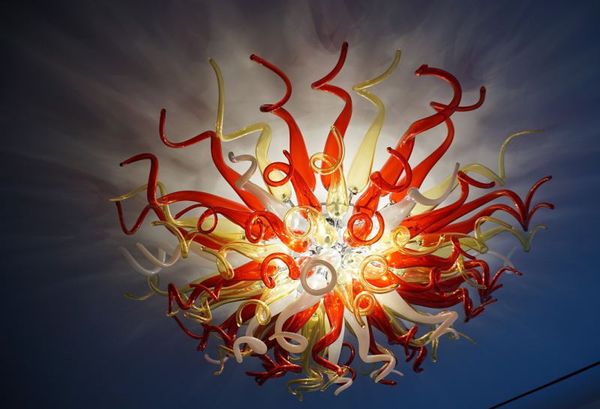 

amber multicolor 20inches led 100% hand blown glass pendant chandeliers multi colored murano glass chandelier livingroom decor