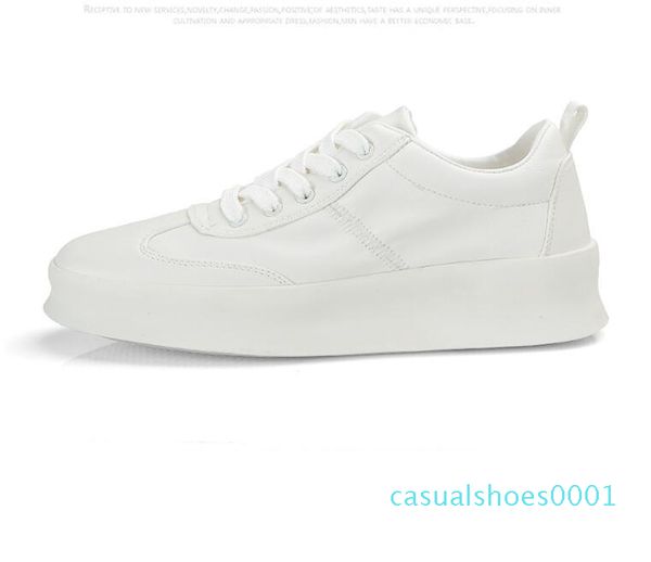 

2019 new thick-soled white shoes male korean version of the wild trend sports student casual shoes men soft leather shoes men c01, Black