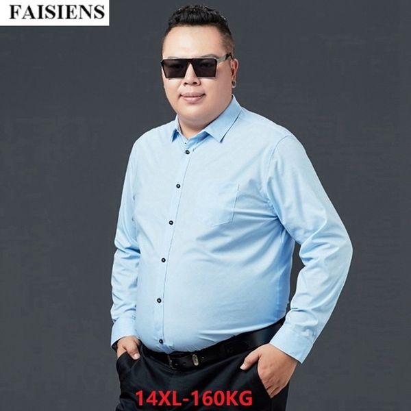 

faisiens large size men big shirt long sleeve 8xl 10xl autumn office dress shirts formal 7xl 9xl 11xl 12xl 14xl shirts business, White;black